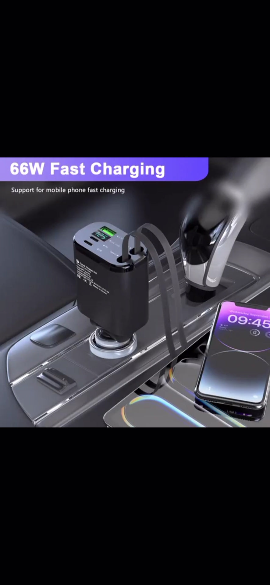 car charger retractable video demonstration